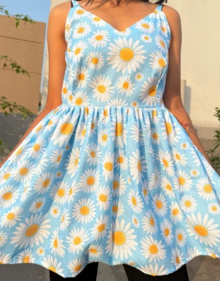 Skyflower Blue, strap peplum top